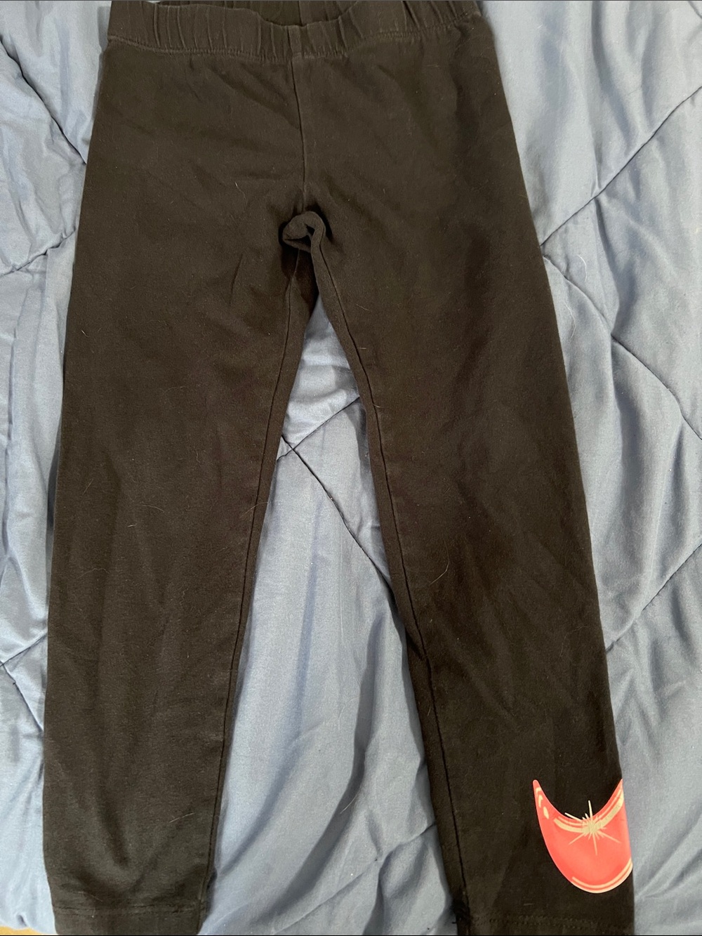 Nike Black Kids Leggings with Red Crescent Logo